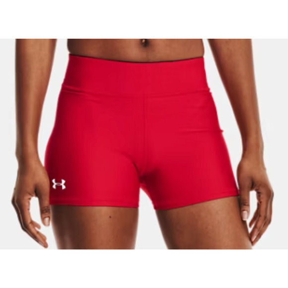 Under Armour Red Team Shorty Compression Running Training Shorts Womens M - Picture 3 of 6